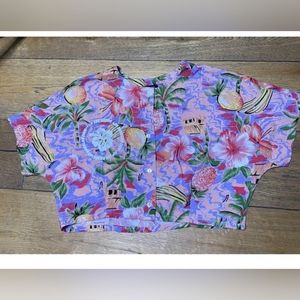 NEW LF The Label Paradise Night Tropical Crop Top